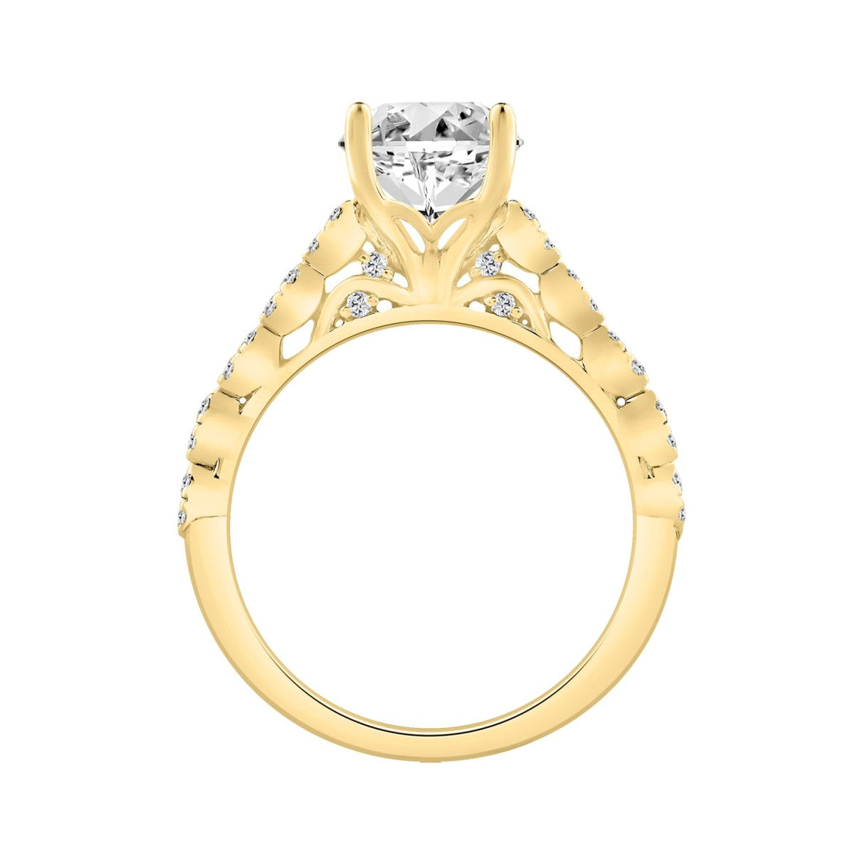 14K YELLOW GOLD 3 1/3CT ROUND DIAMOND LADIES BRIDAL SET (CENTER STONE ROUND DIAMOND 3CT)