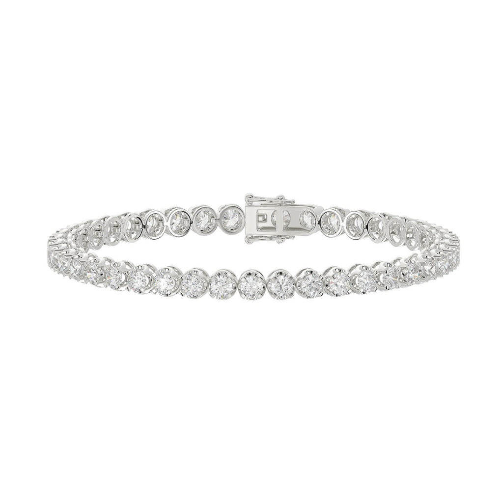14K WHITE GOLD 5.00CT ROUND DIAMOND LADIES BRACELET