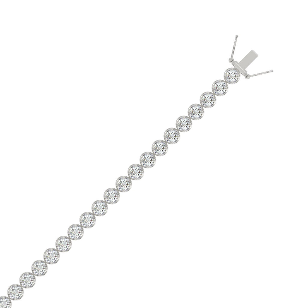 14K WHITE GOLD 5.00CT ROUND DIAMOND LADIES BRACELET