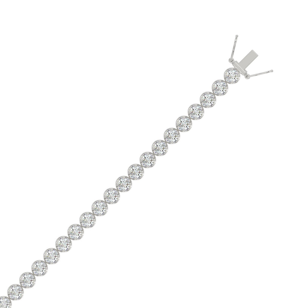 14K WHITE GOLD 5.00CT ROUND DIAMOND LADIES BRACELET