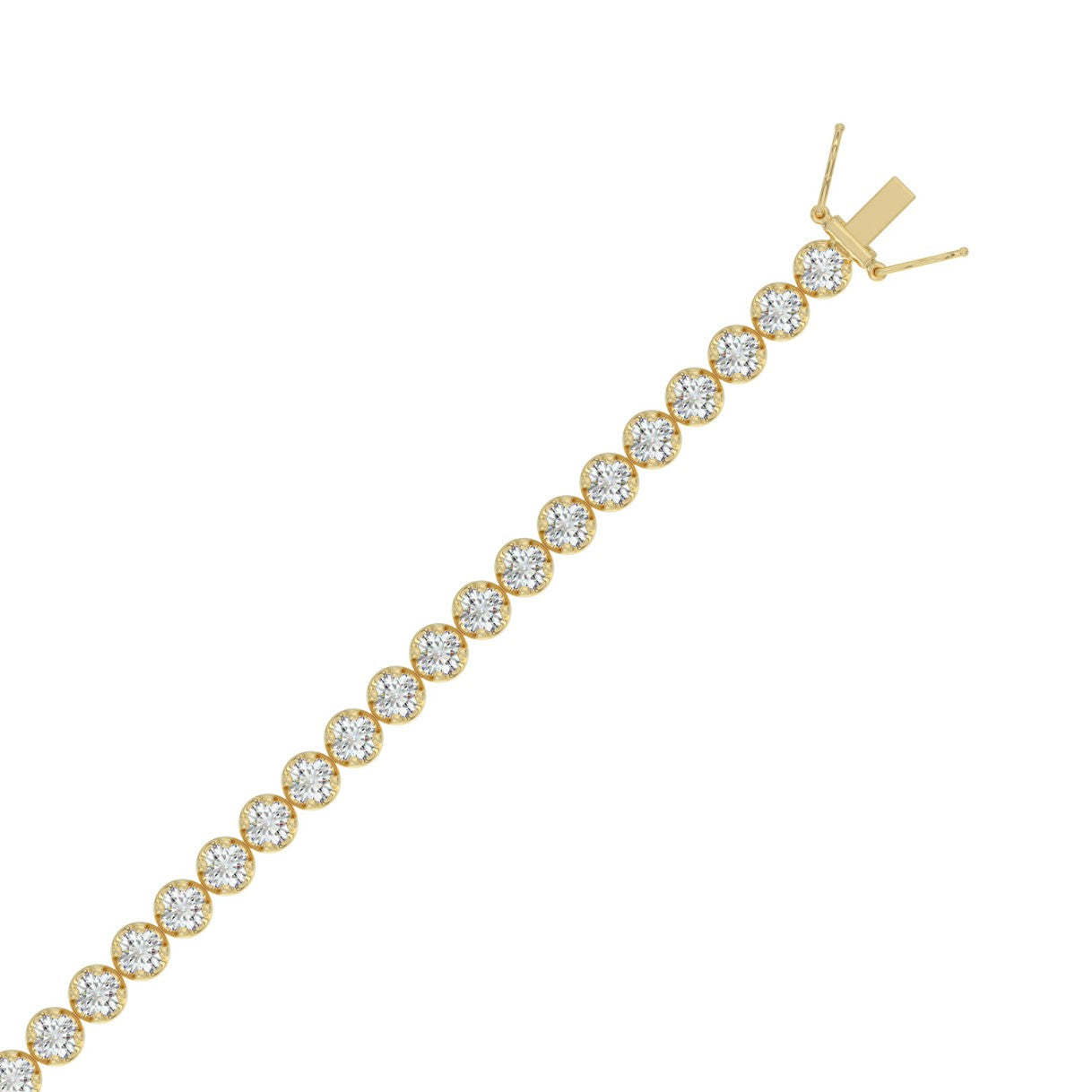 14K YELLOW GOLD 5.00CT ROUND DIAMOND LADIES BRACELET