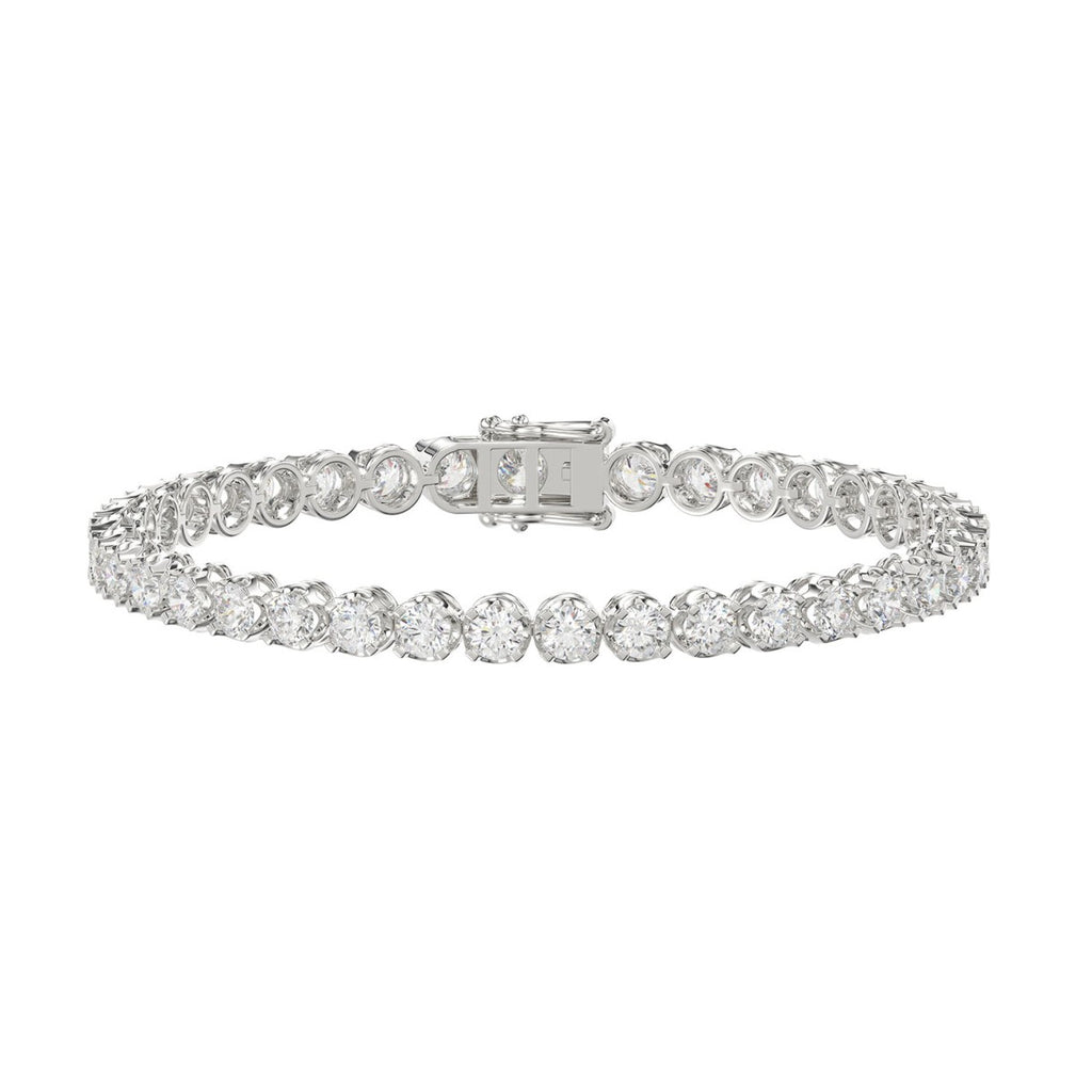 14K WHITE GOLD 7.00CT ROUND DIAMOND LADIES BRACELET