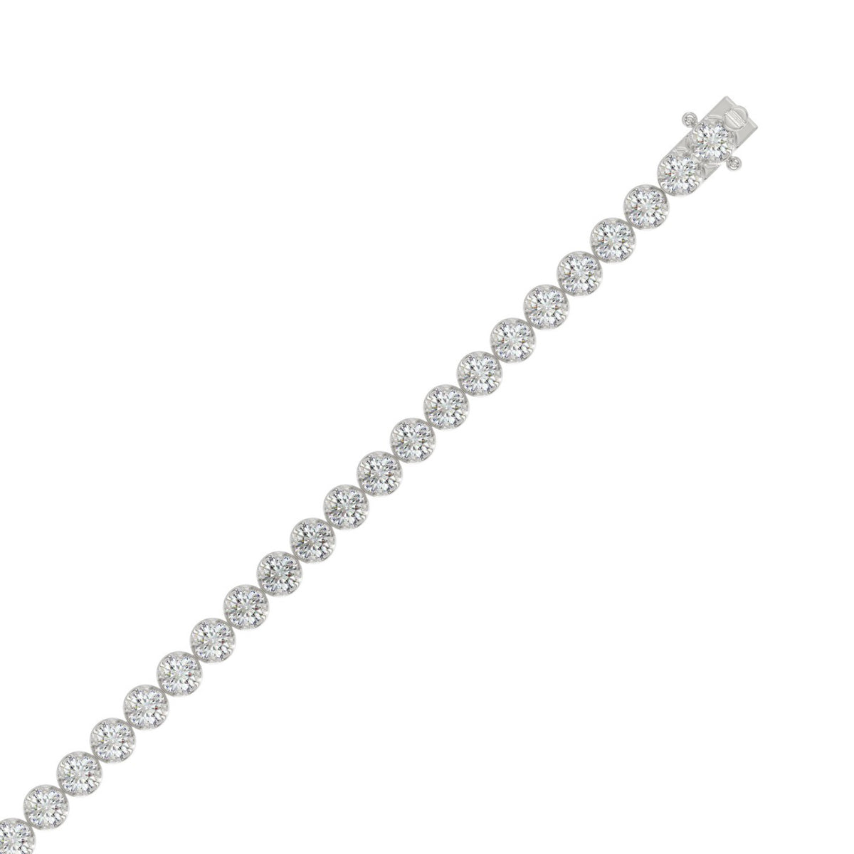 14K WHITE GOLD 7.00CT ROUND DIAMOND LADIES BRACELET