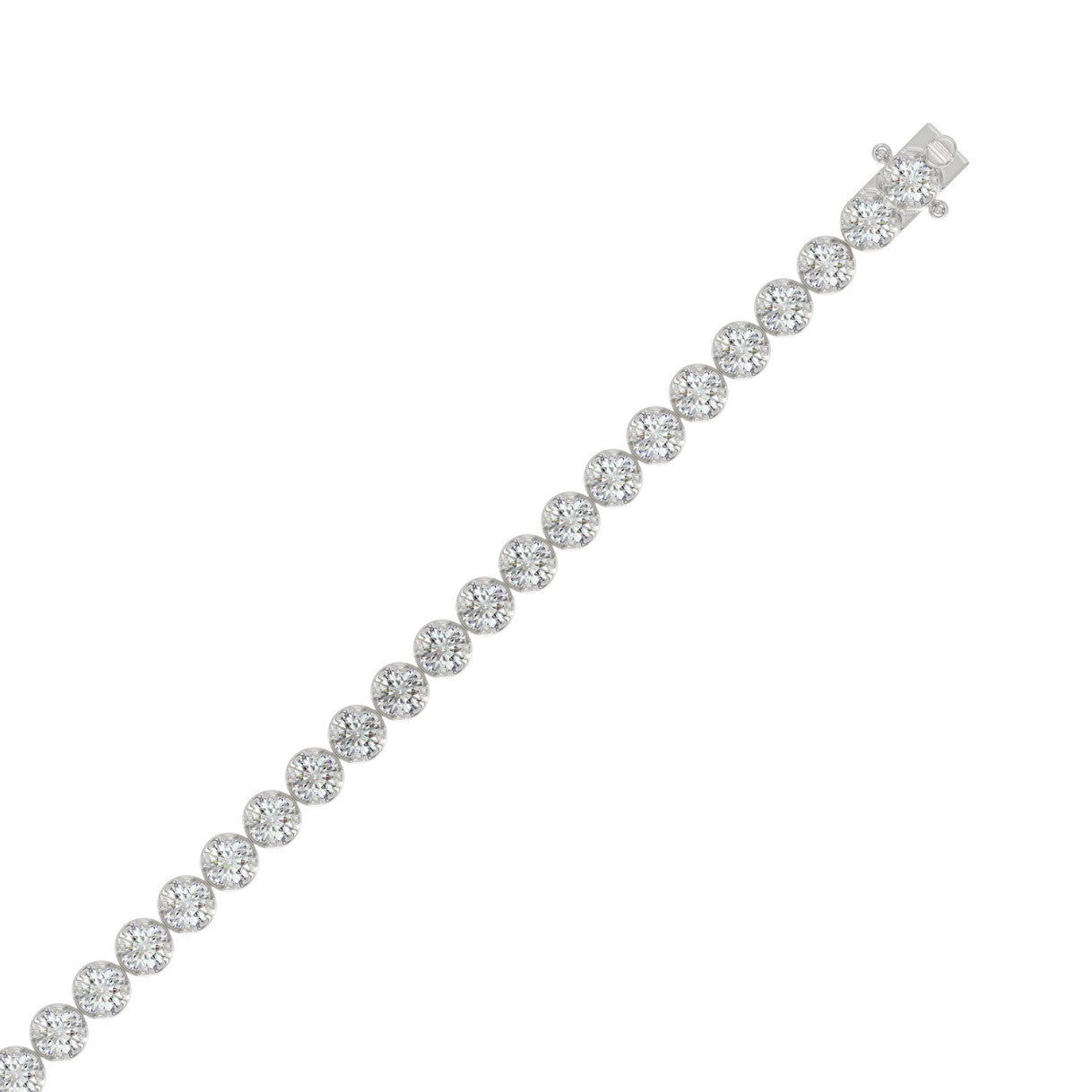 14K WHITE GOLD 7.00CT ROUND DIAMOND LADIES BRACELET