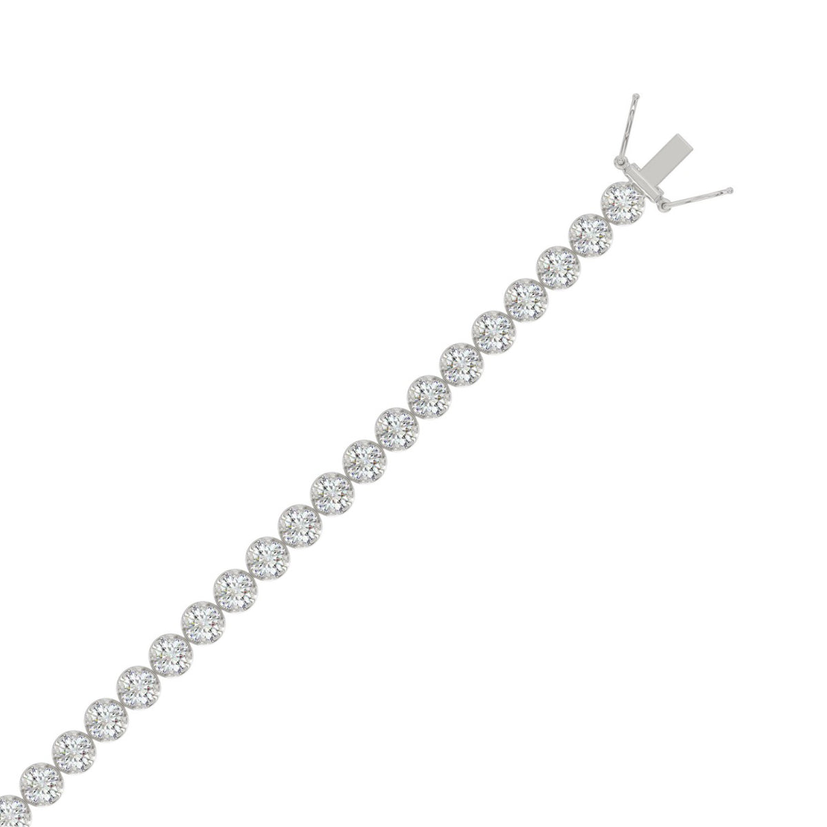 14K WHITE GOLD 7.00CT ROUND DIAMOND LADIES BRACELET