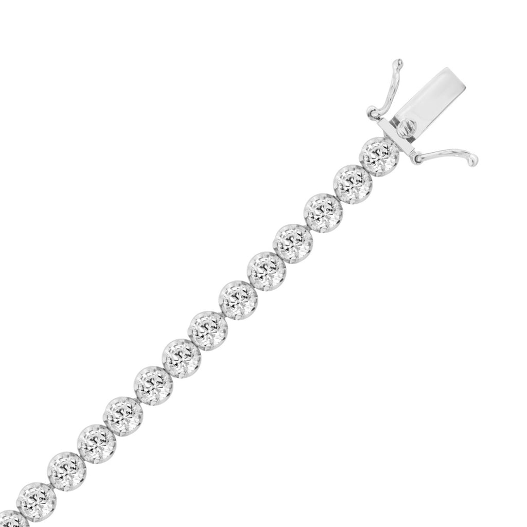 14K WHITE GOLD 9.00CT ROUND DIAMOND LADIES BRACELET