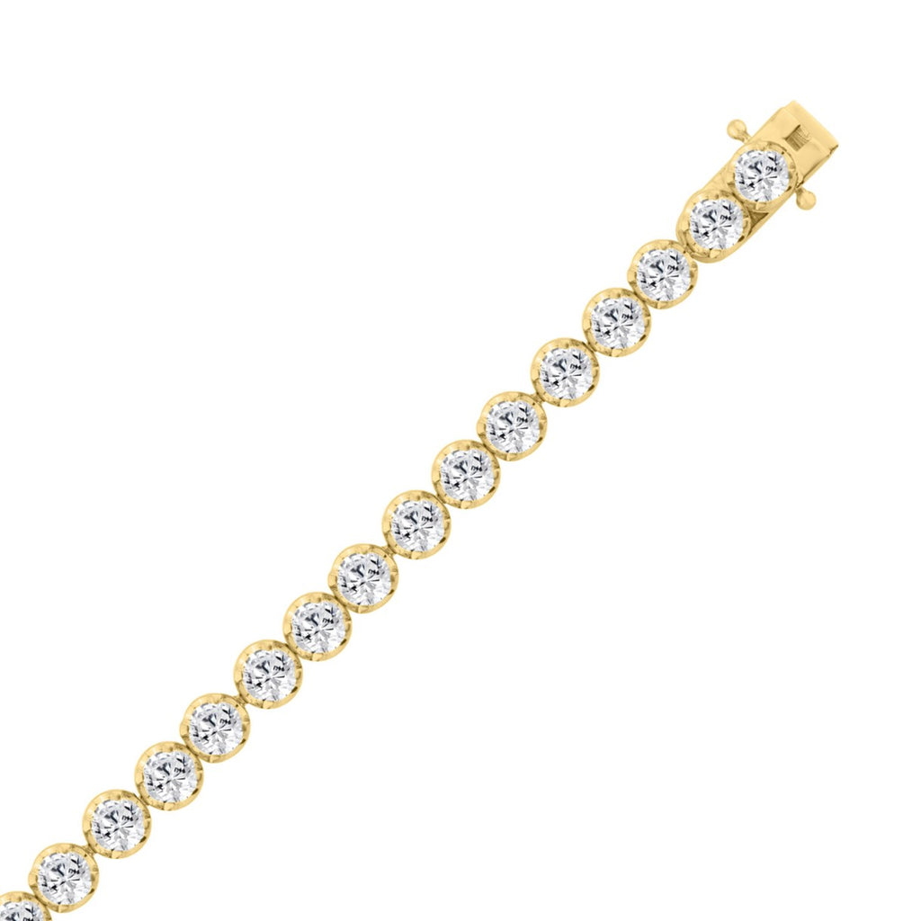 14K YELLOW GOLD 9.00CT ROUND DIAMOND LADIES BRACELET
