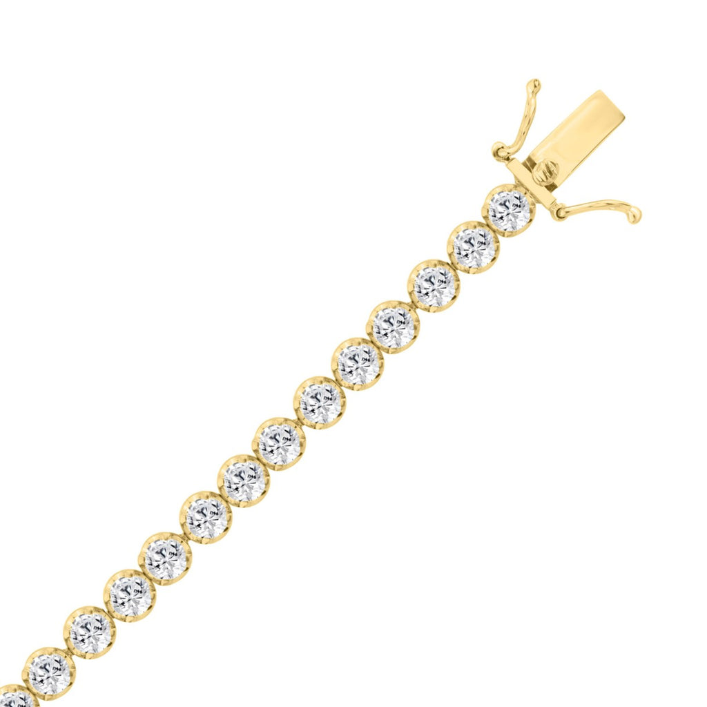 14K YELLOW GOLD 9.00CT ROUND DIAMOND LADIES BRACELET