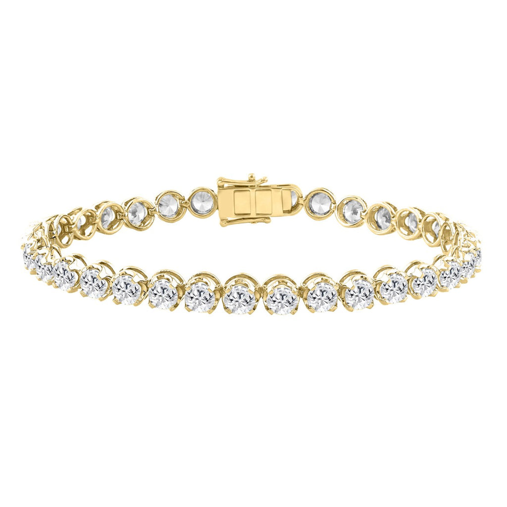 Luxury 14K Yellow Gold Round Diamond Tennis Bracelet 10.00 Ct Elegant Women Jewelry (Color F-G -Clarity Vs1/Vs2)