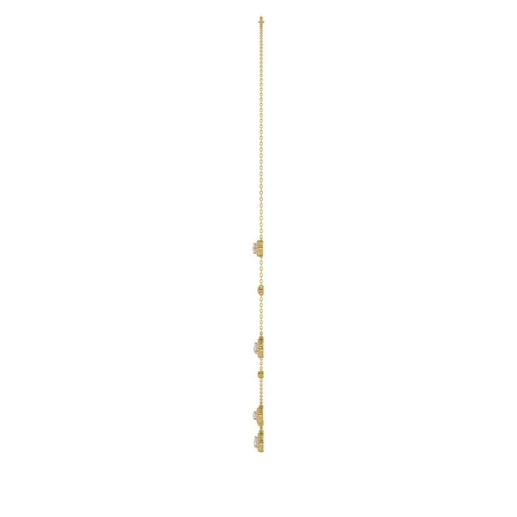 14K YELLOW GOLD 1.00CT ROUND/PEAR DIAMOND LADIES NECKLACE