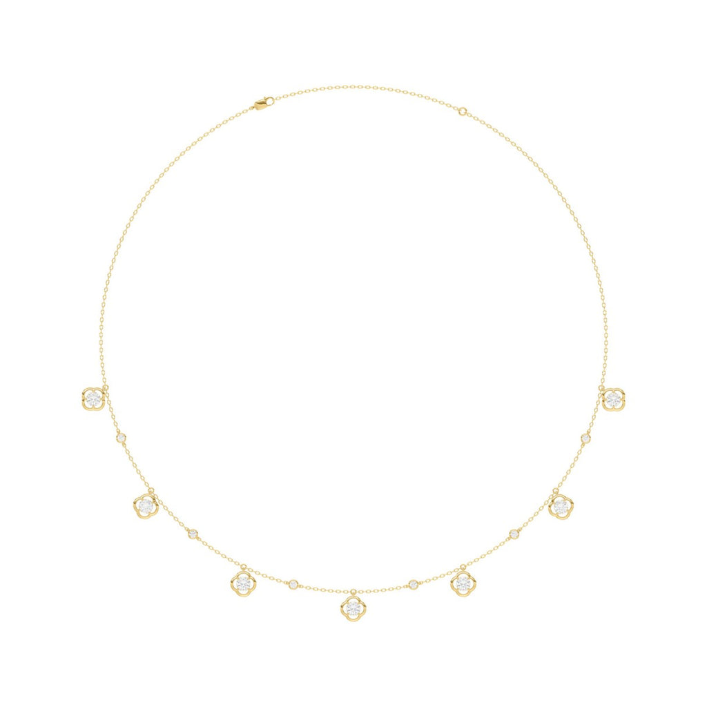 14K YELLOW GOLD 1 1/2CT ROUND DIAMOND LADIES NECKLACE