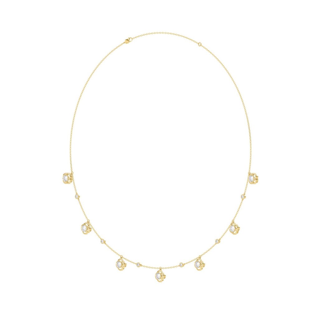 14K YELLOW GOLD 1 1/2CT ROUND DIAMOND LADIES NECKLACE
