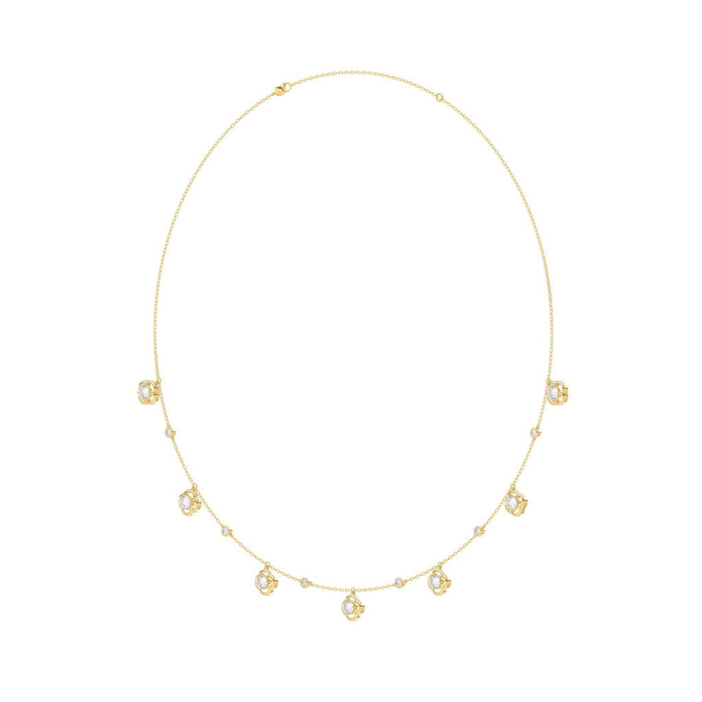 14K YELLOW GOLD 1 1/2CT ROUND DIAMOND LADIES NECKLACE