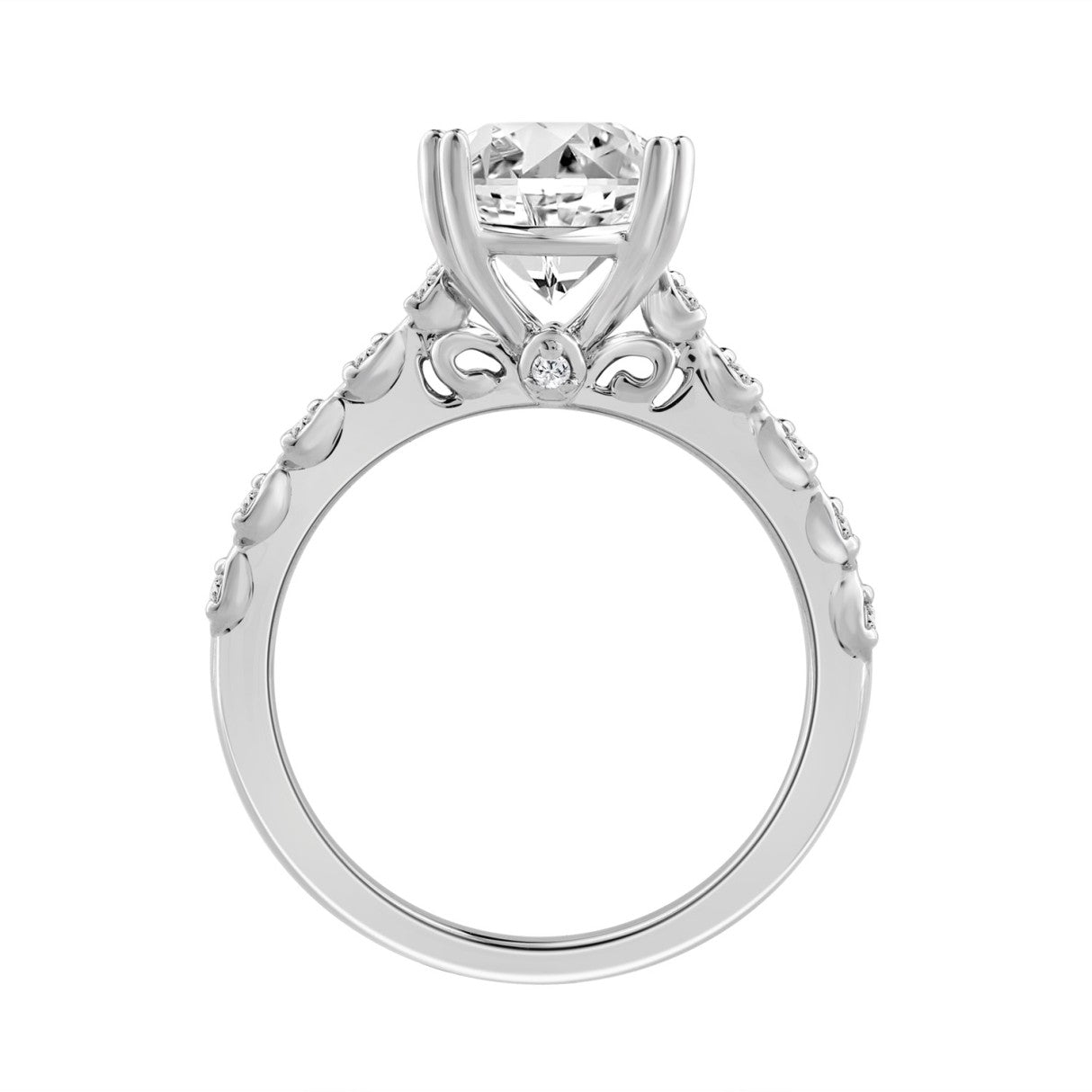 14K WHITE GOLD 3.00CT ROUND DIAMOND LADIES RING (CENTER STONE ROUND DIAMOND 3CT)