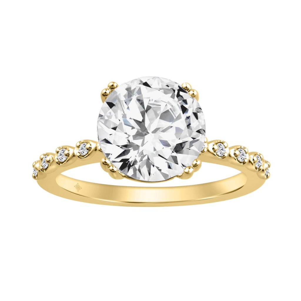 14K YELLOW GOLD 3.00CT ROUND DIAMOND LADIES RING (CENTER STONE ROUND DIAMOND 3CT)