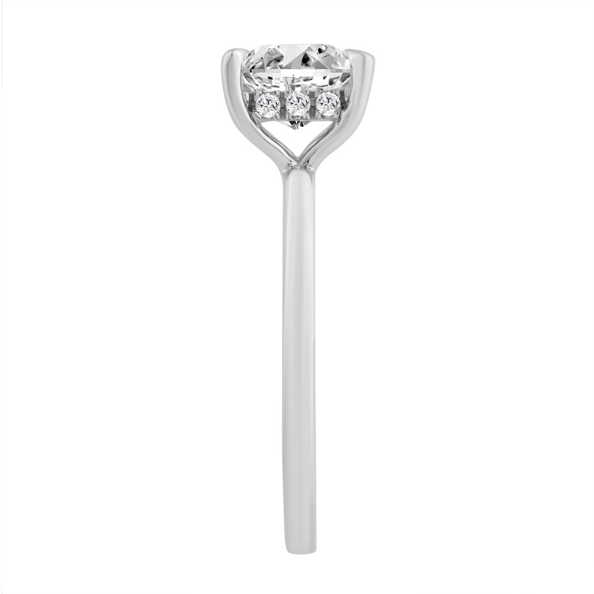 14K WHITE GOLD 2.00CT ROUND/CUSHION DIAMOND LADIES RING (CENTER STONE CUSHION DIAMOND 2CT)