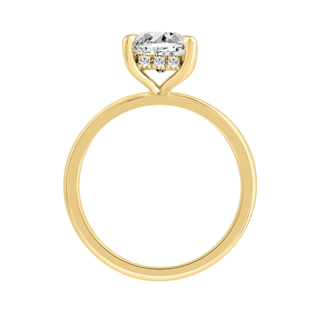 14K YELLOW GOLD 2.00CT ROUND/CUSHION DIAMOND LADIES RING (CENTER STONE CUSHION DIAMOND 2CT)