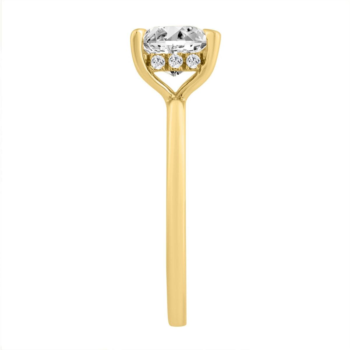 14K YELLOW GOLD 2.00CT ROUND/CUSHION DIAMOND LADIES RING (CENTER STONE CUSHION DIAMOND 2CT)