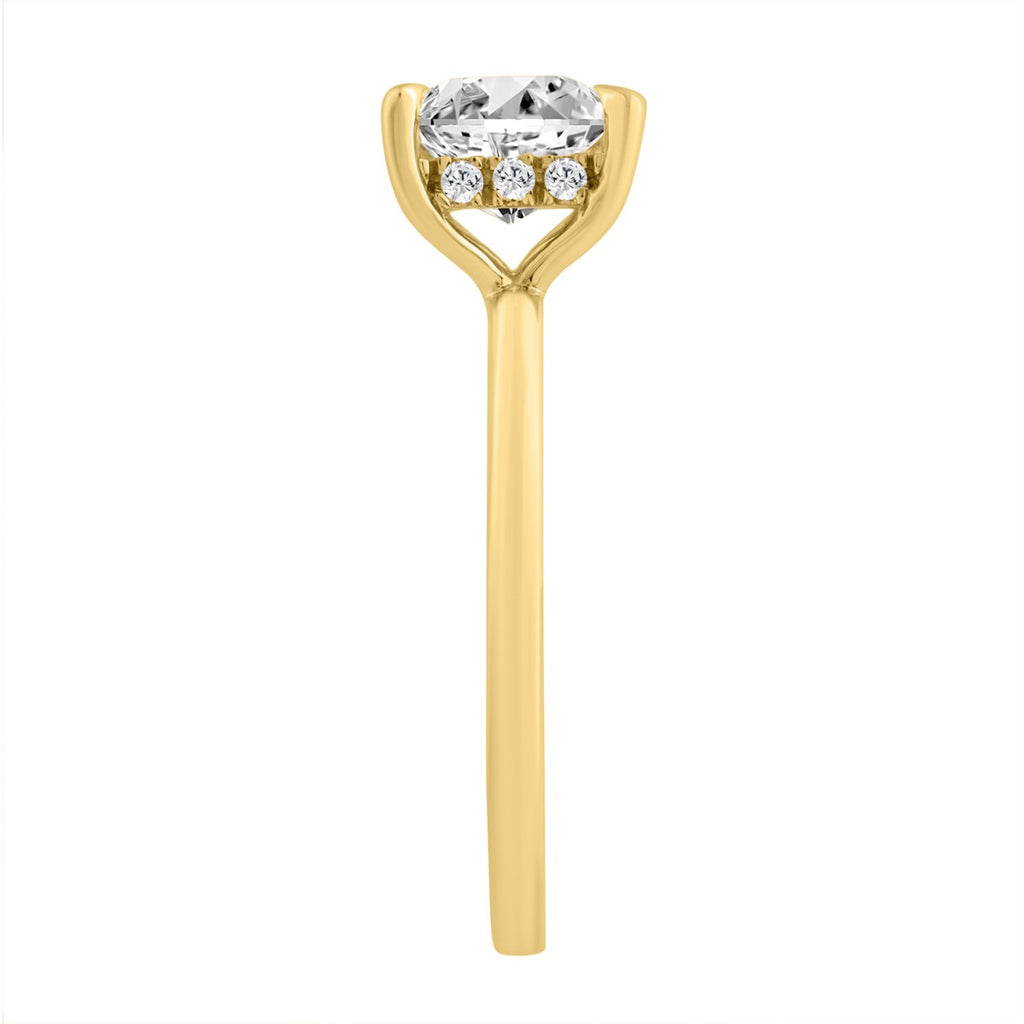 14K YELLOW GOLD 2.00CT ROUND/CUSHION DIAMOND LADIES RING (CENTER STONE CUSHION DIAMOND 2CT)