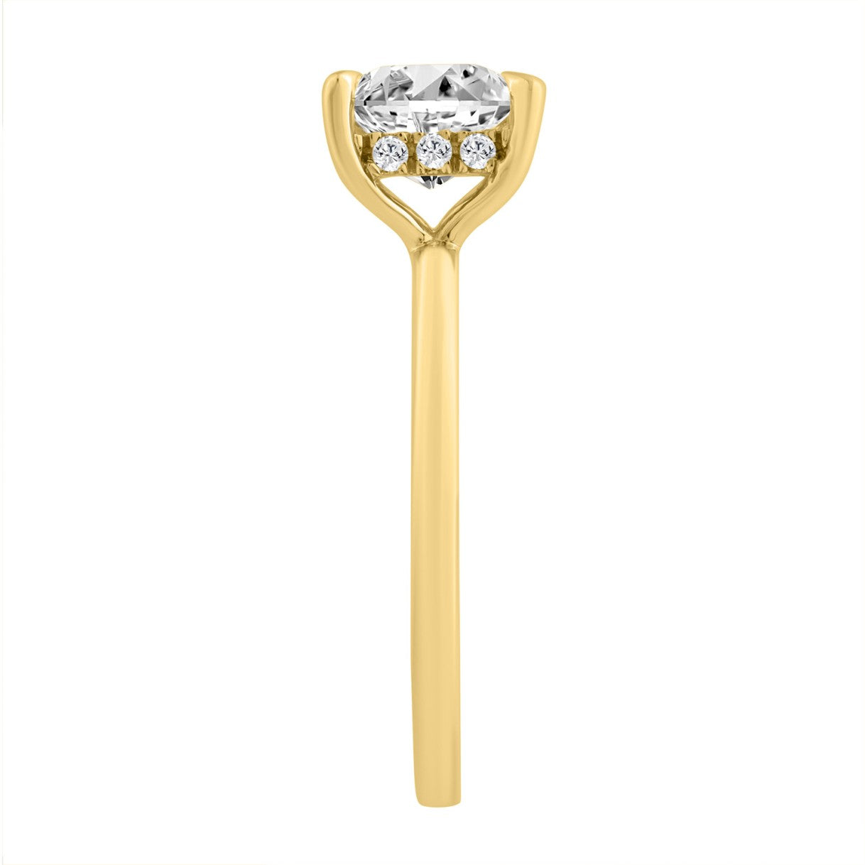 14K YELLOW GOLD 2.00CT ROUND/CUSHION DIAMOND LADIES RING (CENTER STONE CUSHION DIAMOND 2CT)