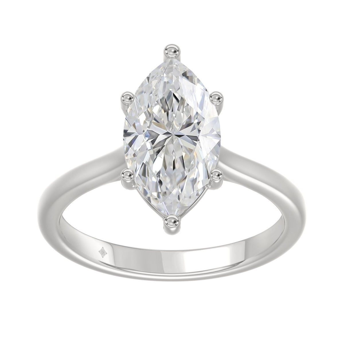 14K WHITE GOLD 1 1/2CT MARQUISE DIAMOND SOLITAIRE RING 