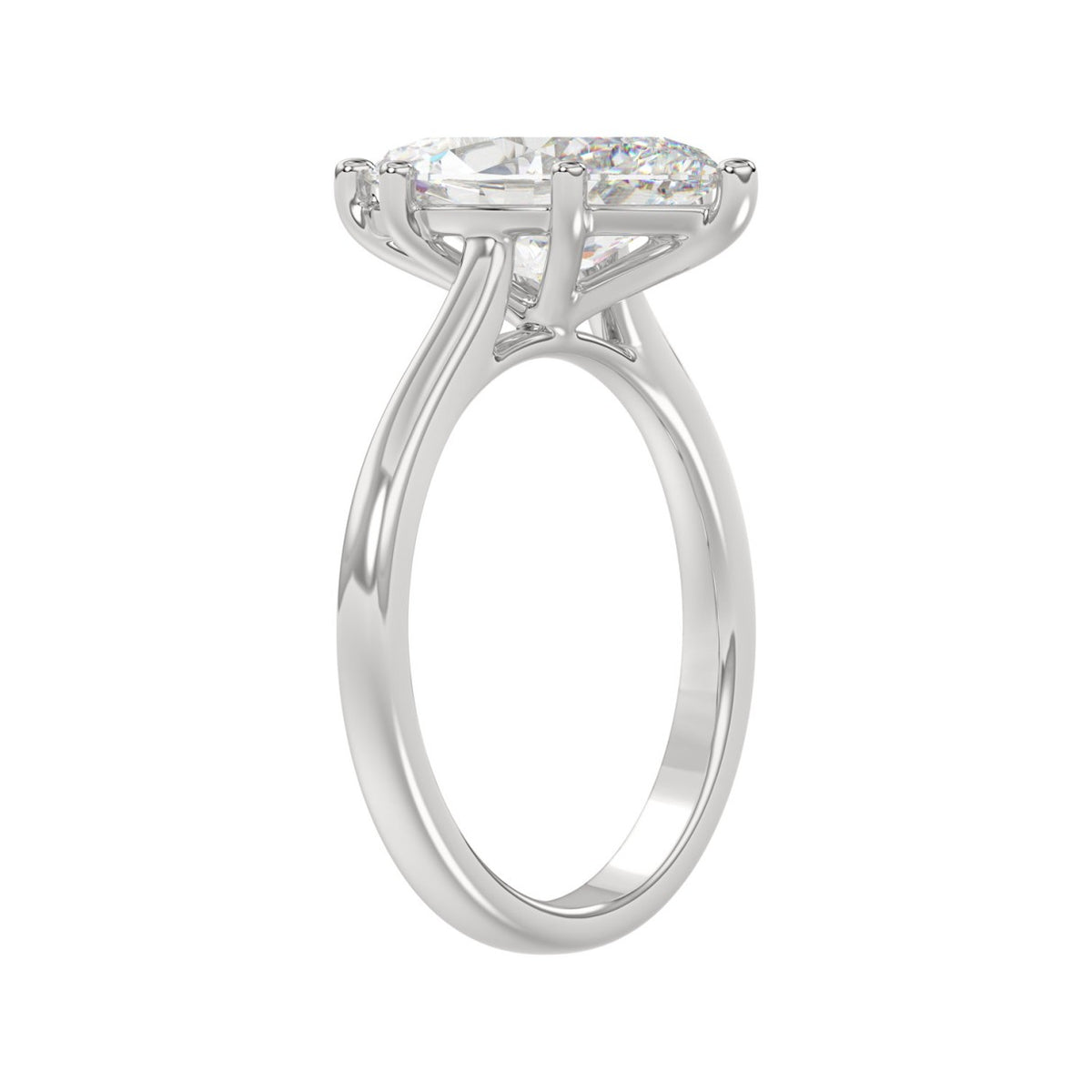 14K WHITE GOLD 1 1/2CT MARQUISE DIAMOND SOLITAIRE RING 