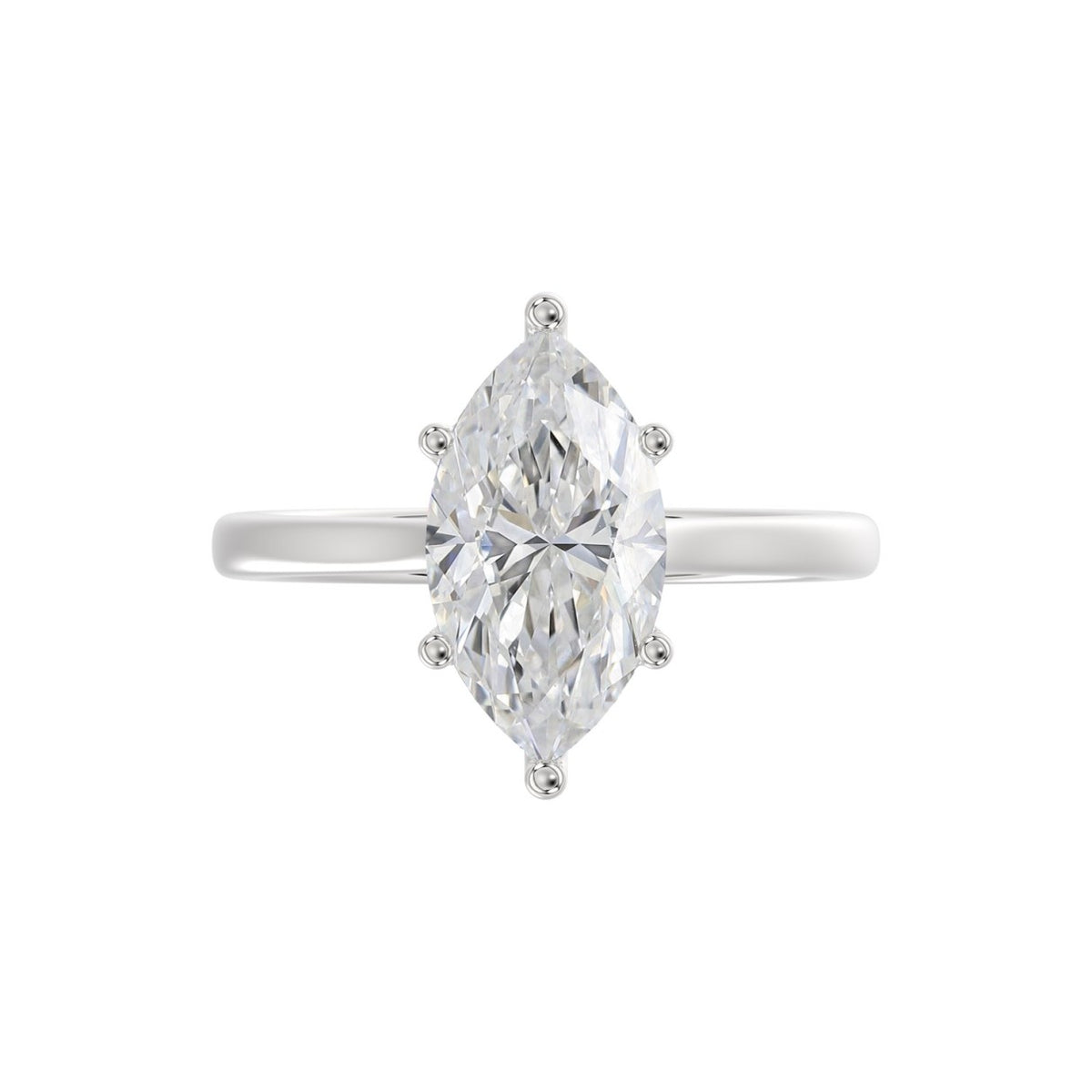14K WHITE GOLD 1 1/2CT MARQUISE DIAMOND SOLITAIRE RING 
