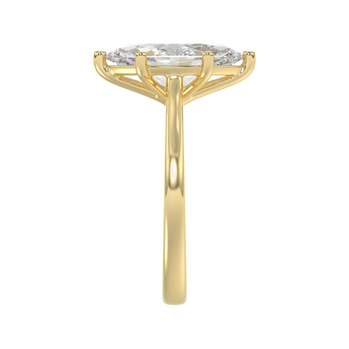 14K YELLOW GOLD 1 1/2CT MARQUISE DIAMOND SOLITAIRE RING