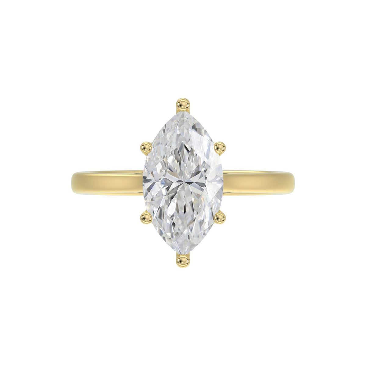14K YELLOW GOLD 1 1/2CT MARQUISE DIAMOND SOLITAIRE RING