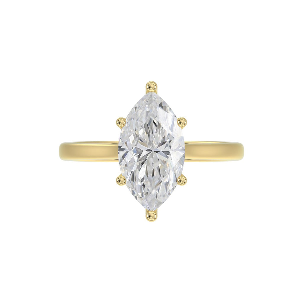 14K YELLOW GOLD 1 1/2CT MARQUISE DIAMOND SOLITAIRE RING