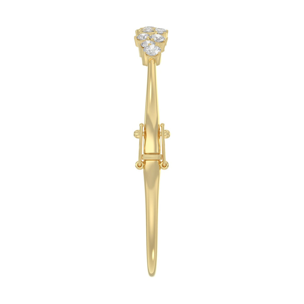 14K Yellow Gold Ladies Flexible Bangle 1 3/4CT Round Cut Diamonds  (Color F-G -Clarity VS1/VS2)
