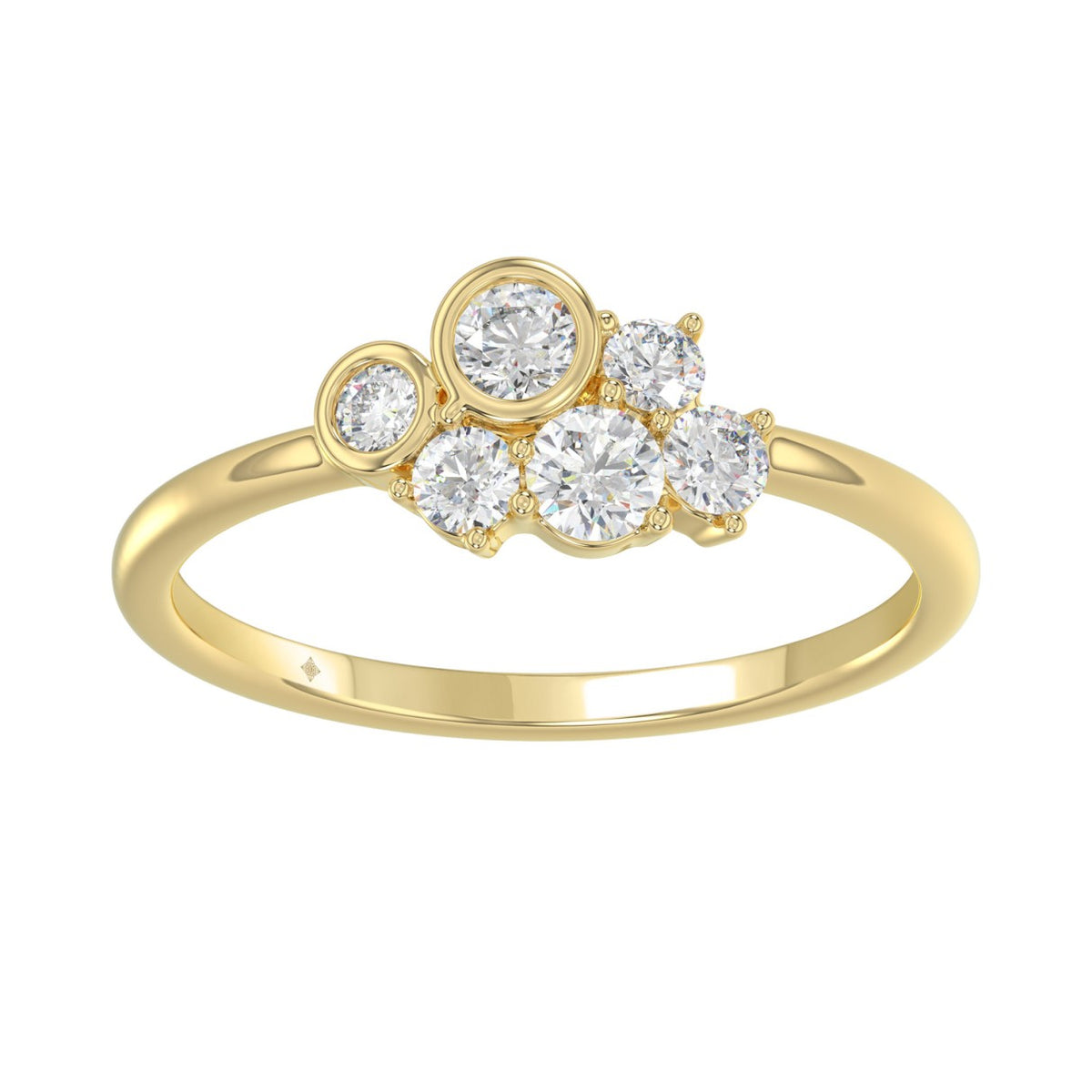 Classic 10K Yellow Gold  Round Lab Grown Diamond ladies Ring 1/2CT (Color F-G -Clarity VS1/VS2)
