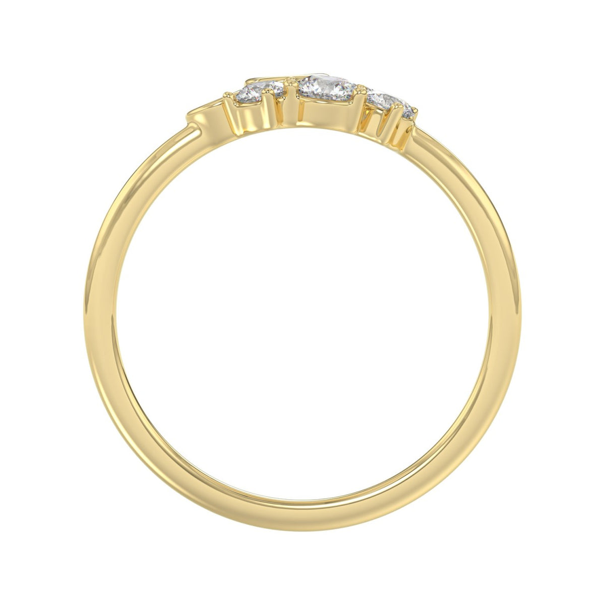 Classic 10K Yellow Gold  Round Lab Grown Diamond ladies Ring 1/2CT (Color F-G -Clarity VS1/VS2)