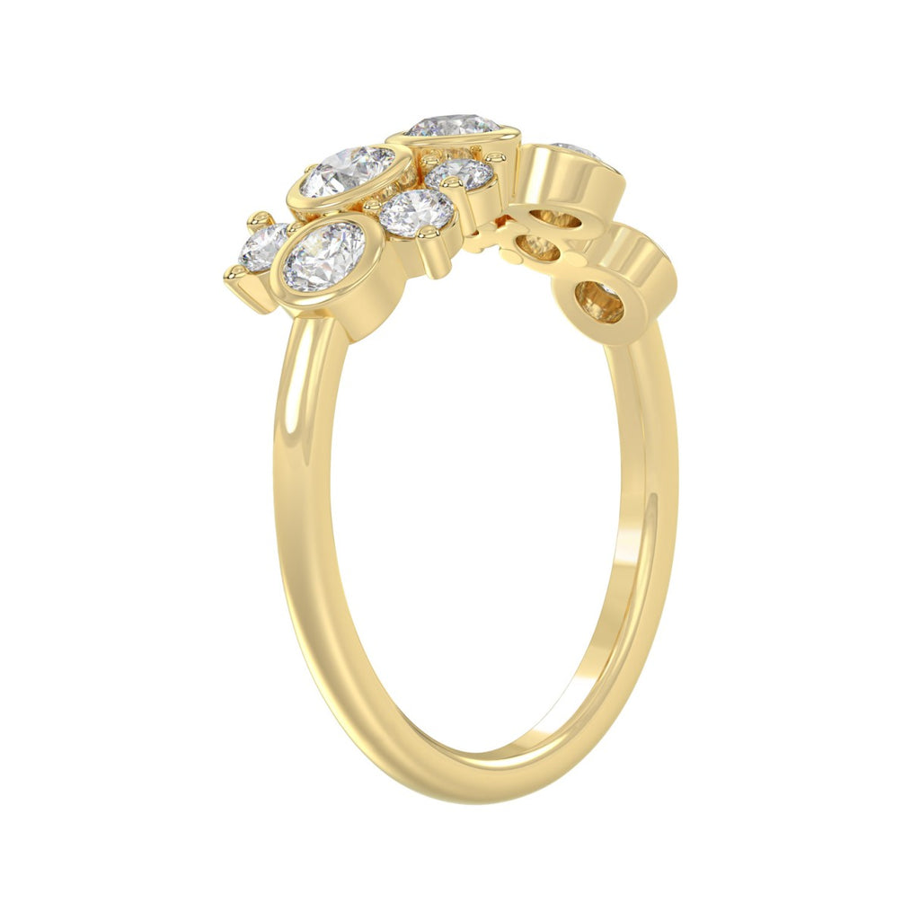 Classic 10K Yellow Gold  Round Lab Grown Diamond Ladies Fashion  Ring 3/4Ct (Color F-G -Clarity Vs1/Vs2)