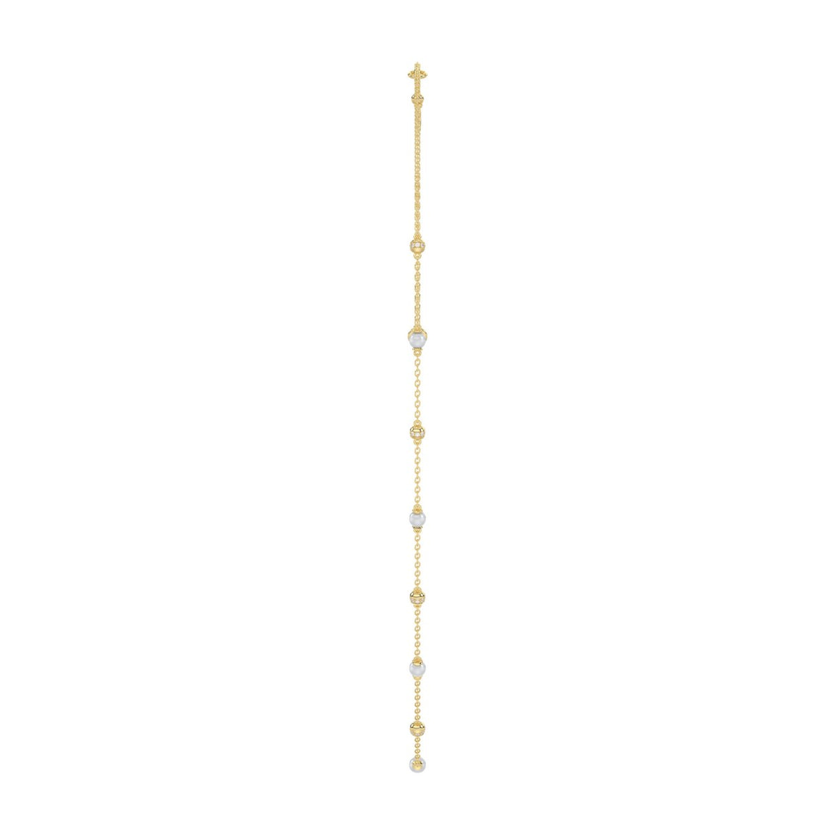 Luxury Round/Pearl Diamond Necklace 10K Yellow Gold 1/3CT Elegant Ladies Jewelry (Color F-G -Clarity VS1/VS2)