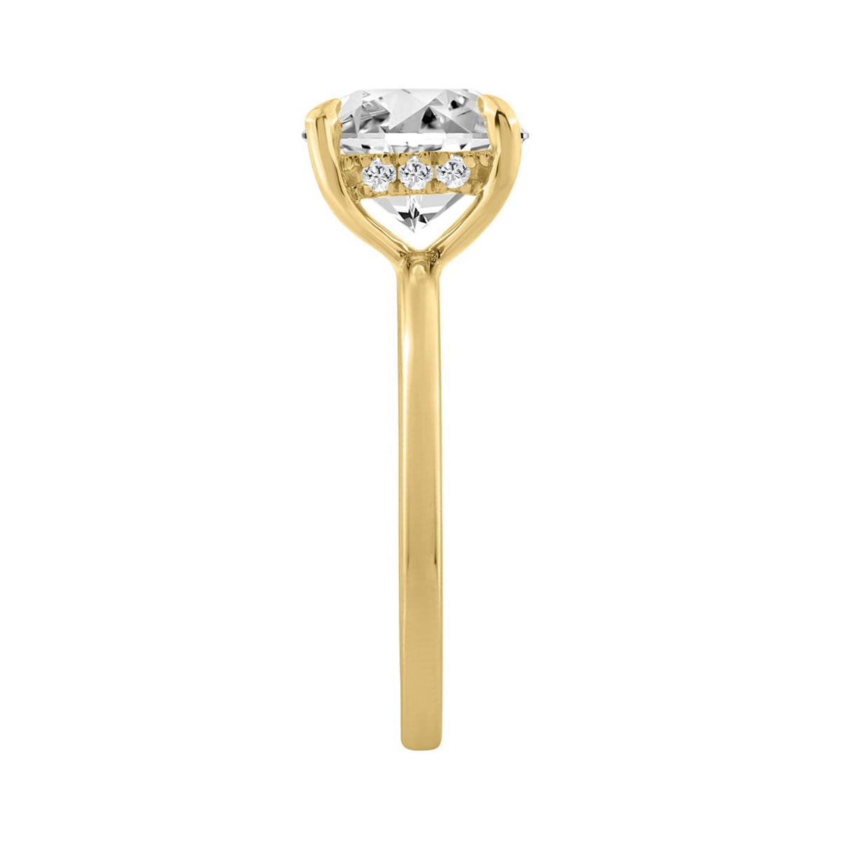 14K YELLOW GOLD 3.00CT ROUND DIAMOND LADIES RING 