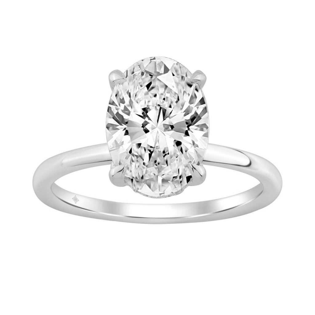 14K WHITE GOLD 3.00CT OVAL/ROUND DIAMOND LADIES RING (CENTER STONE OVAL DIAMOND 3.00CT)
