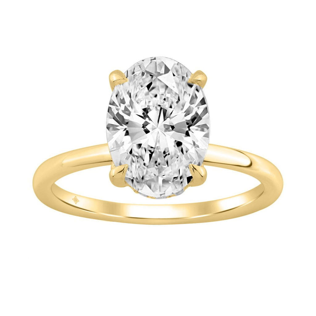 14K YELLOW GOLD 3.00CT OVAL/ROUND DIAMOND LADIES RING (CENTER STONE OVAL DIAMOND 3.00CT)