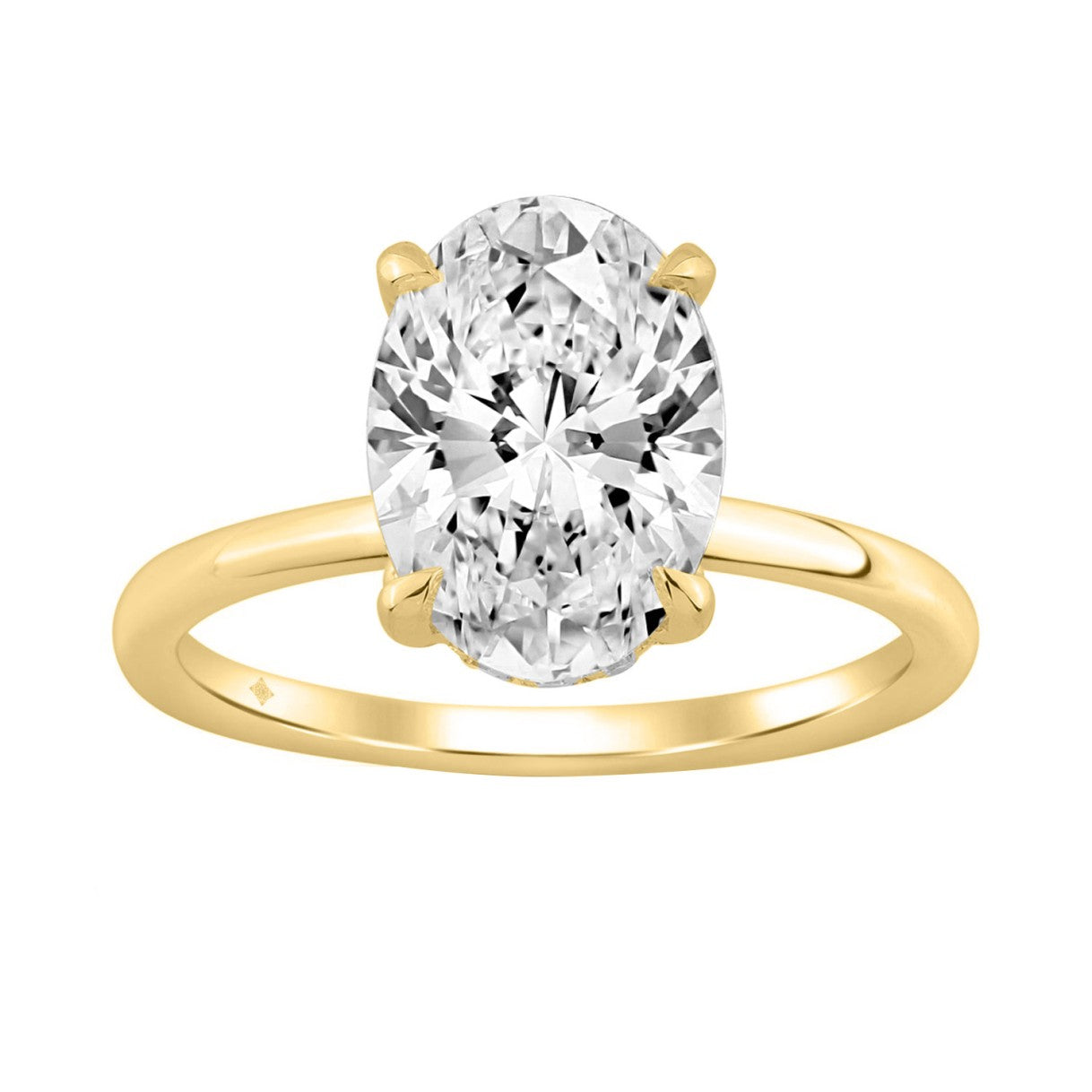 14K YELLOW GOLD 3.00CT OVAL/ROUND DIAMOND LADIES RING (CENTER STONE OVAL DIAMOND 3.00CT)