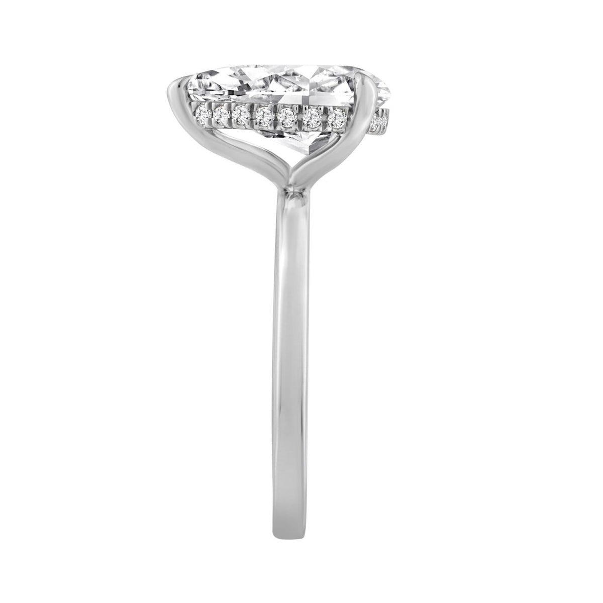 14K WHITE GOLD 3.00CT ROUND/PEAR DIAMOND LADIES RING (CENTER STONE PEAR DIAMOND 3CT)