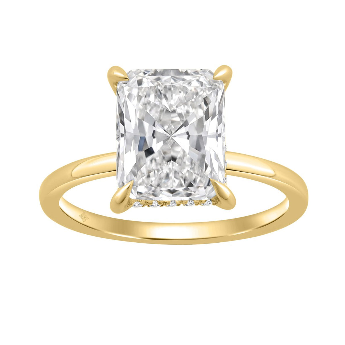 14K YELLOW GOLD 3 1/8CT ROUND/RADIANT DIAMOND LADIES RING (CENTER STONE RADIANT DIAMOND 3.00CT)