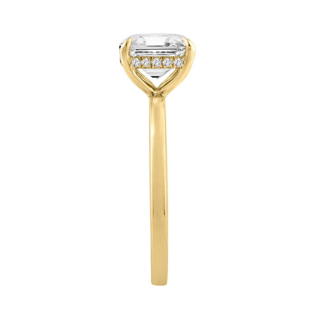 14K YELLOW GOLD 3.00CT ROUND/CUSHION DIAMOND LADIES RING (CENTER STONE CUSHION DIAMOND 3CT)