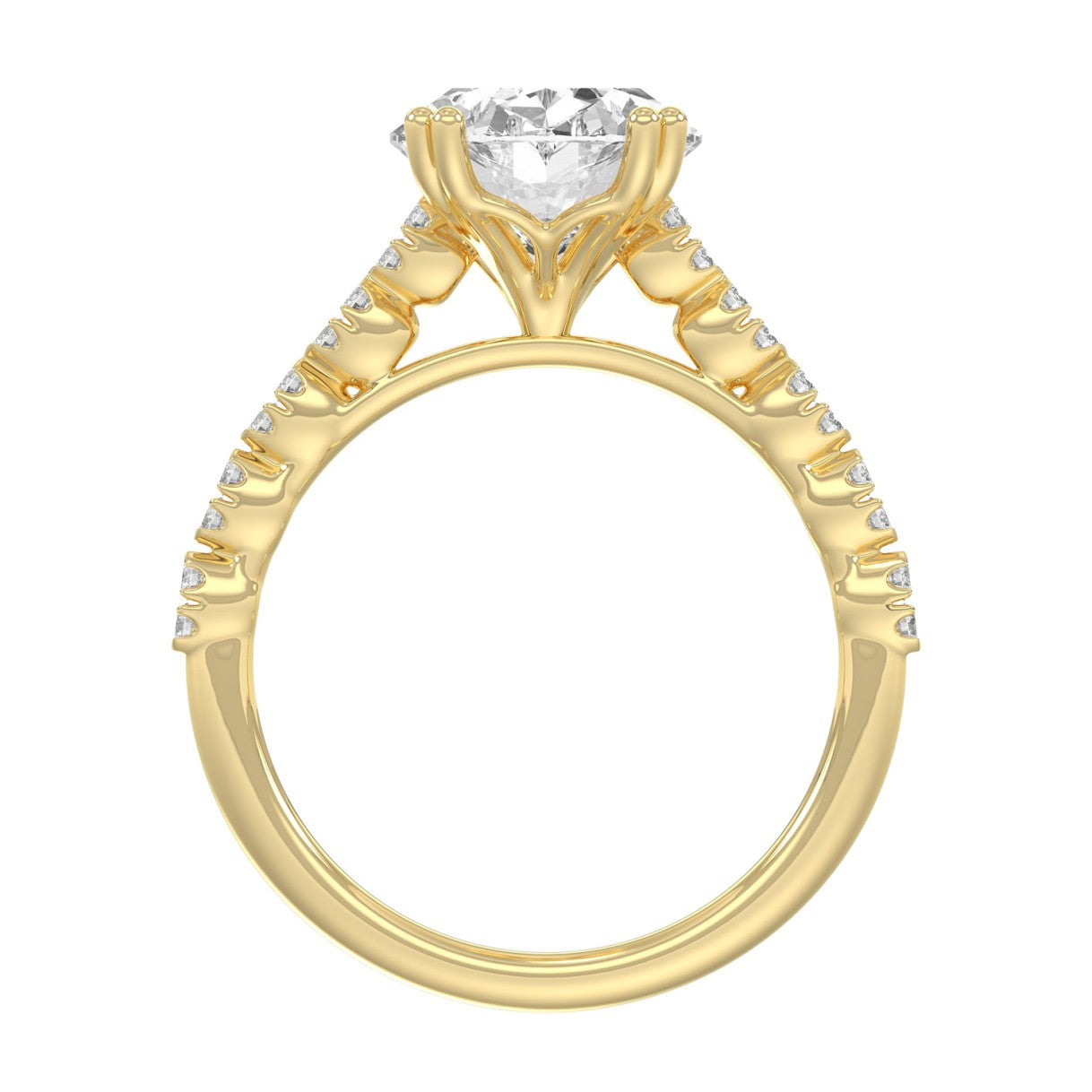 Ladies 14K Yellow Gold Ladies Elegance- Bridal Set  3 1/3CT Round & Oval Diamonds 3.00CT Oval Center stone (Color F-G  Clarity VS1/VS2)