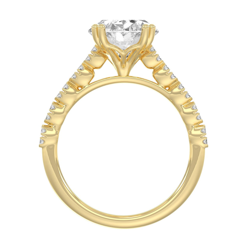 Ladies 14K Yellow Gold Ladies Elegance- Bridal Set  3 1/3CT Round & Oval Diamonds 3.00CT Oval Center stone (Color F-G  Clarity VS1/VS2)
