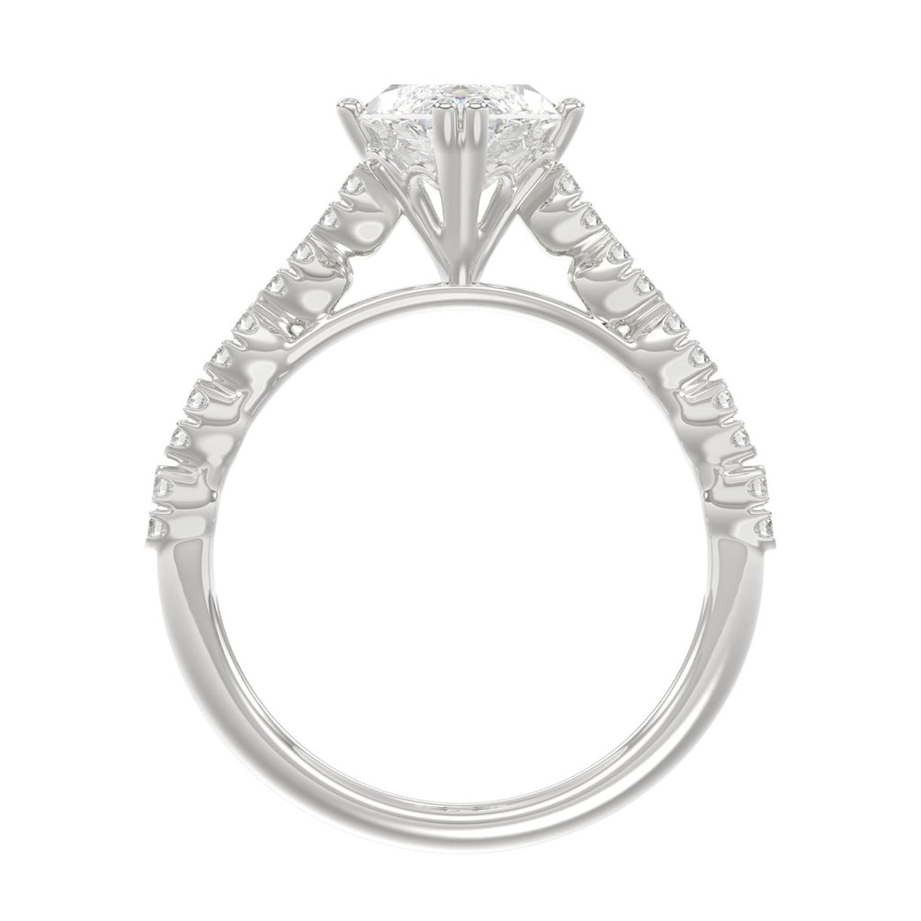 Ladies 14K White Gold Ladies Elegance- Bridal Set  3 1/3CT Round & Marquise Diamonds 3.00CT Marquise Center stone (Color F-G -Clarity VS1/VS2)