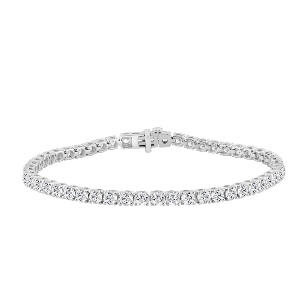14K WHITE GOLD 6 3/8CT ROUND DIAMOND LADIES BRACELET