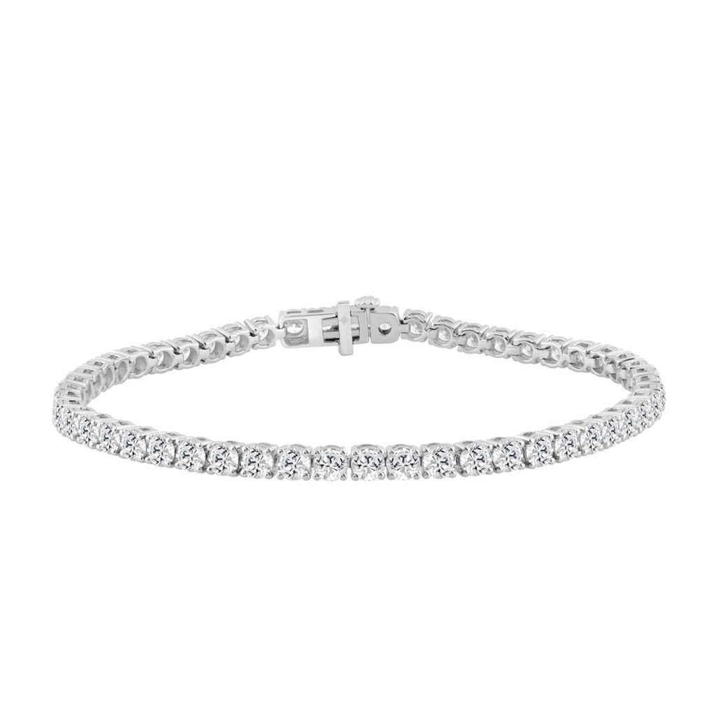 14K WHITE GOLD 6 3/8CT ROUND DIAMOND LADIES BRACELET