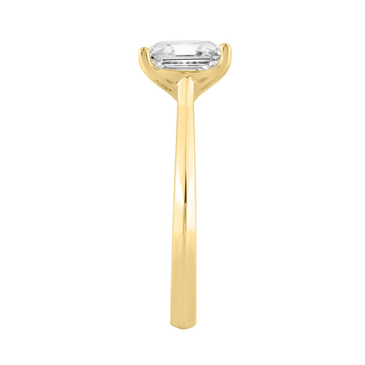 14K YELLOW GOLD 1 1/2CT RADIANT DIAMOND LADIES SOLITAIRE RING