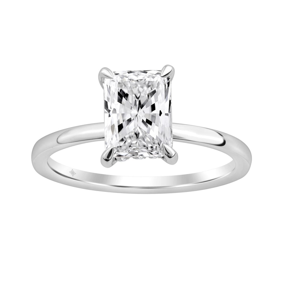 14K WHITE GOLD 2.00CT ROUND/RADIANT DIAMOND LADIES RING (CENTER STONE RADIANT DIAMOND 2CT)