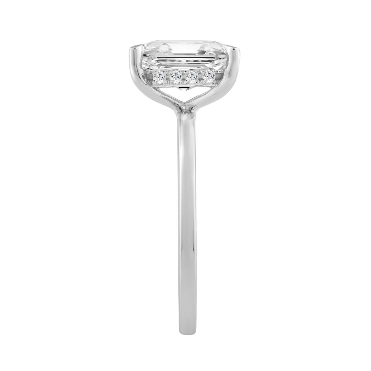 14K WHITE GOLD 2.00CT ROUND/RADIANT DIAMOND LADIES RING (CENTER STONE RADIANT DIAMOND 2CT)